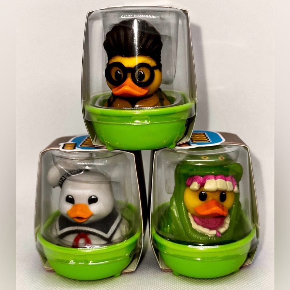 Mini Tubbz Ghostbusters Lot Slimer, Stay Puft and Egon Spengler Rubber Ducks NEW